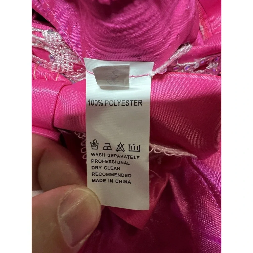 Weissman dance costume Skirt Only child small SC Sequins Feathers‎ Pink Bow Solo